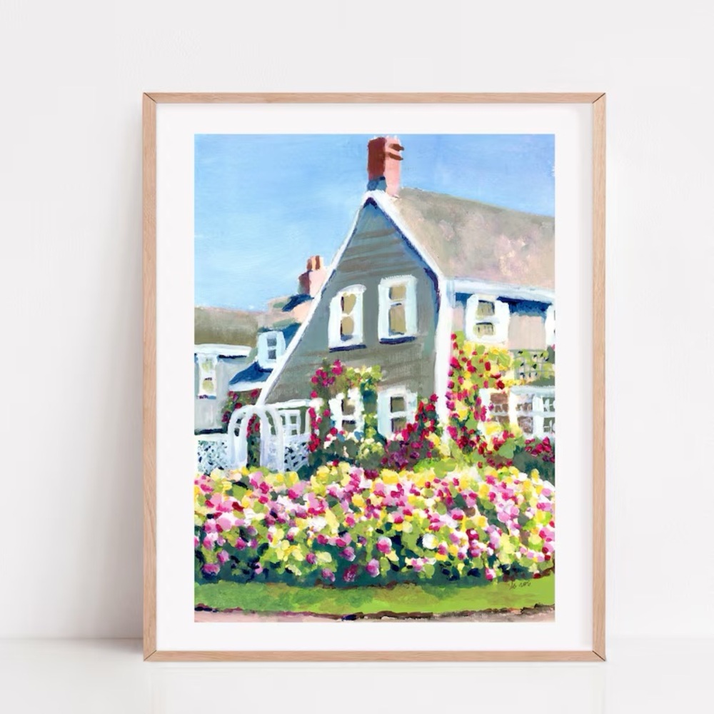 Nantucket Print, Nantucket Painting, hYDRANGEAS, Nantucket Poster, Nantu…